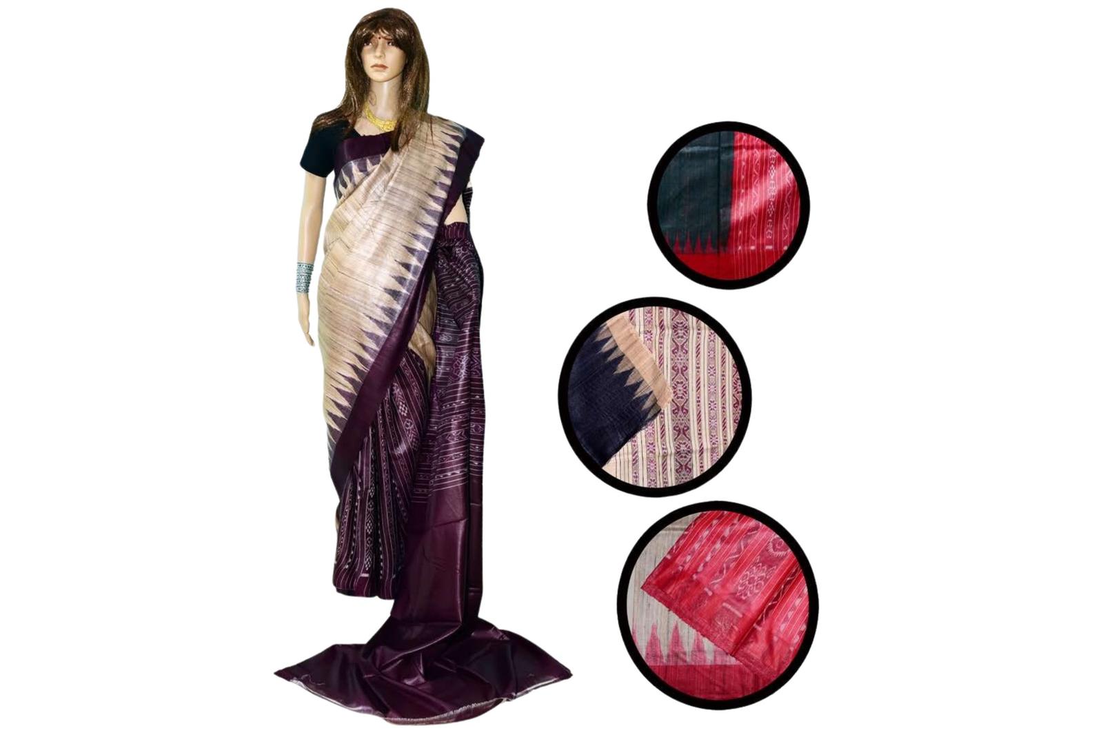 Tusser Ghicha Saree with Blouse Piece