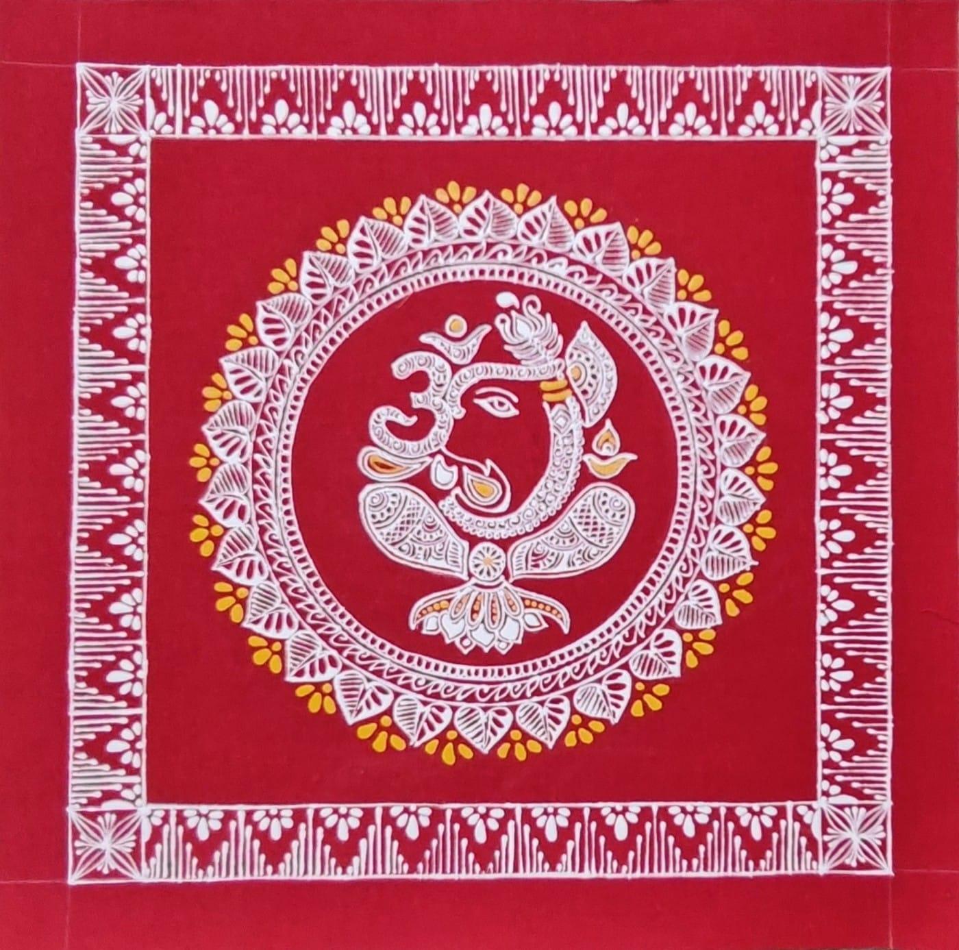 Aipanart Decoration Sri Ganesh Pith Aipan CC1212