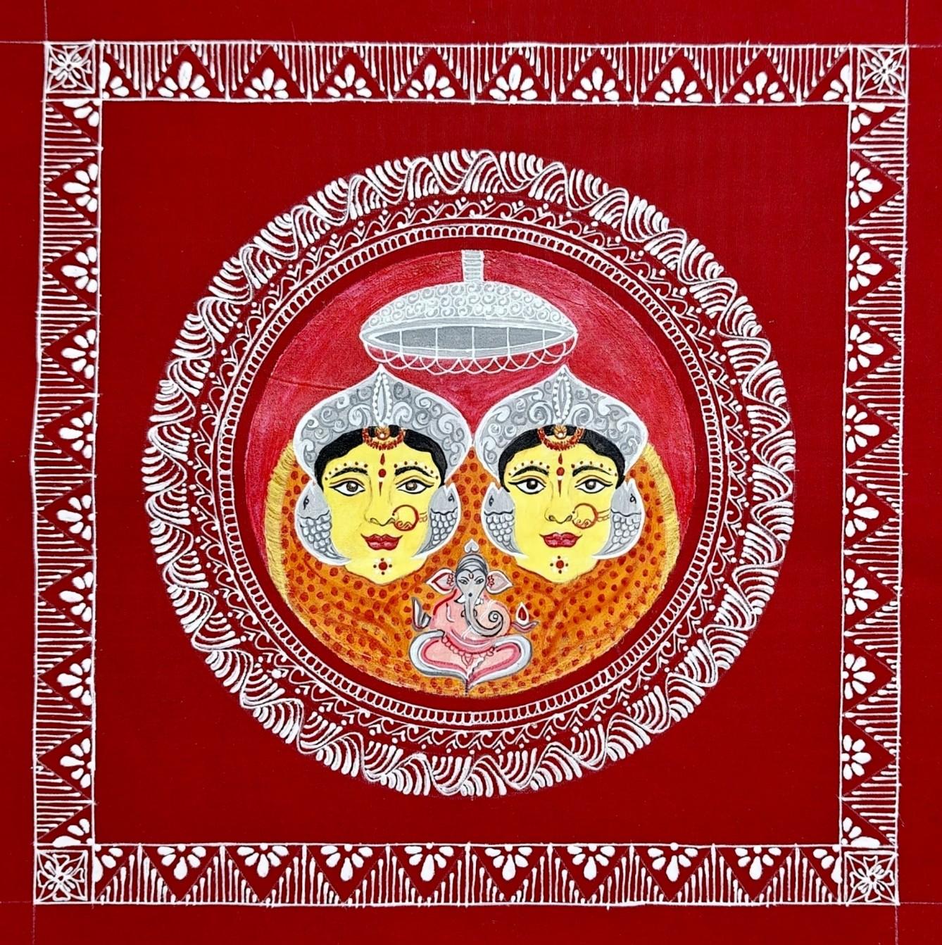 Aipanart Decoration Maa Nanda Sunanda Painting 1212