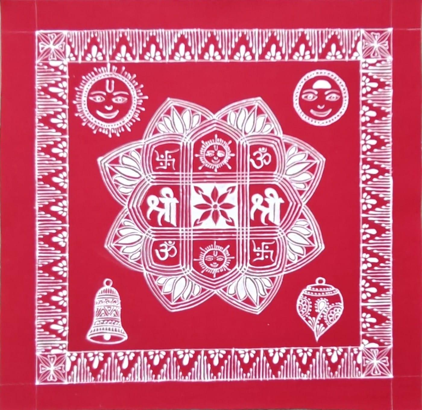 Aipanart Decoration Surya Darshan / Namkaran Chowki CC1212
