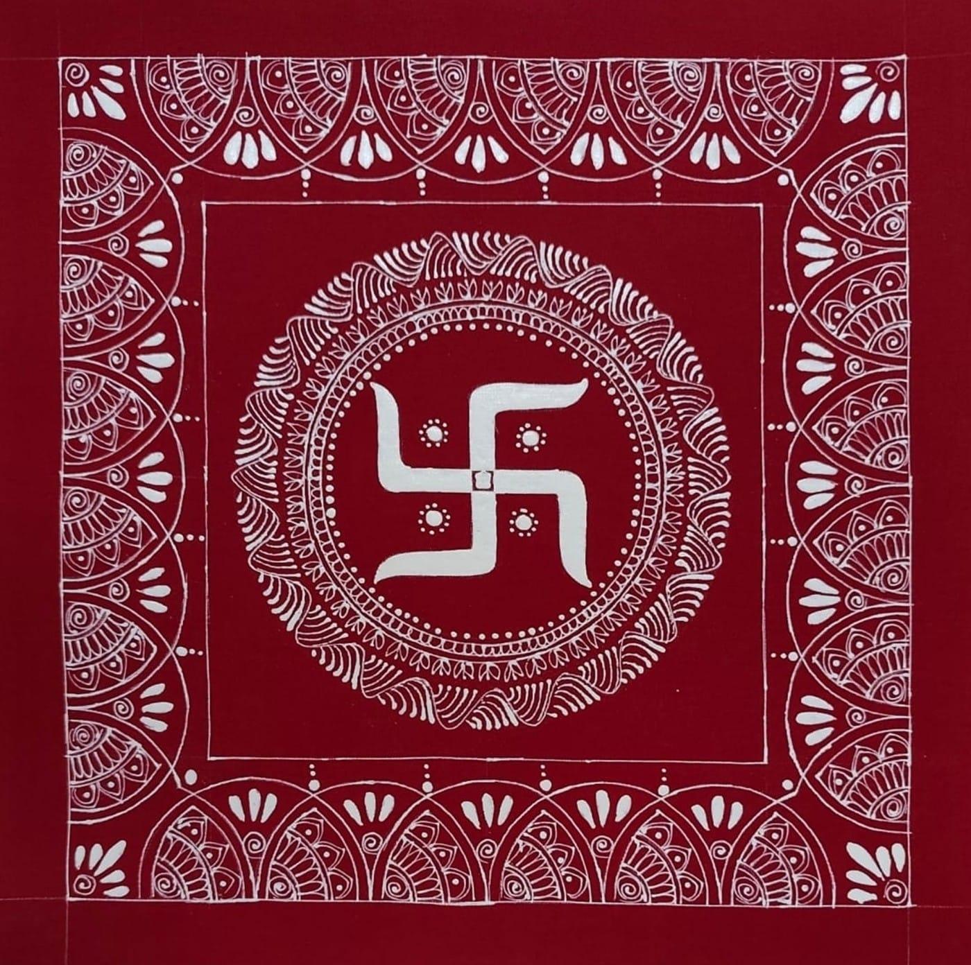 Aipanart Decoration Swastik Aipan CC 1212