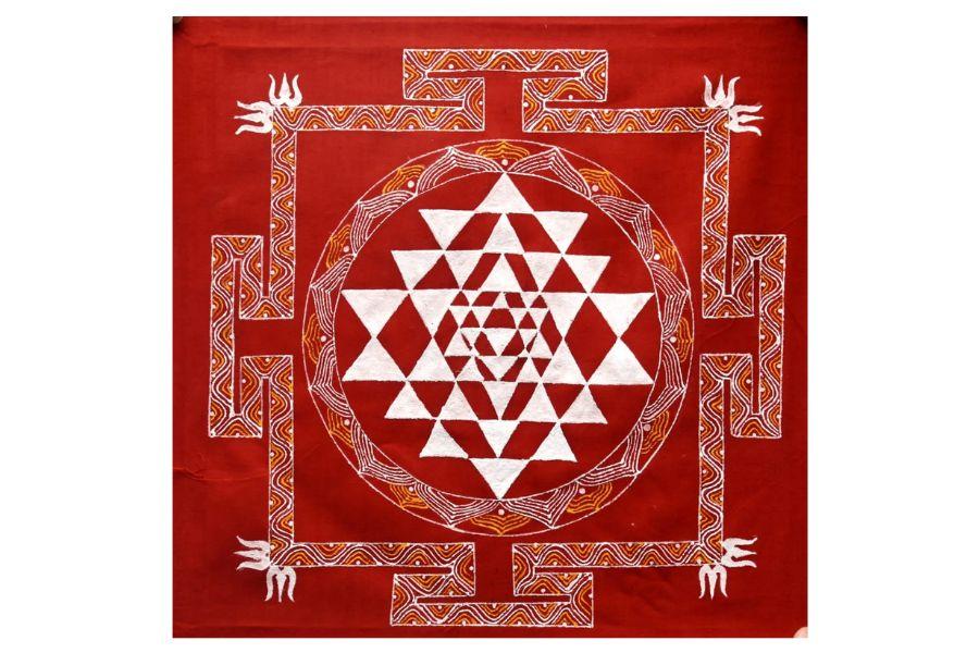 Aipanart Decoration Sri Mahalaxmi Yantra / ऐपण कला सजावट श्री महालक्ष्मी यंत्र