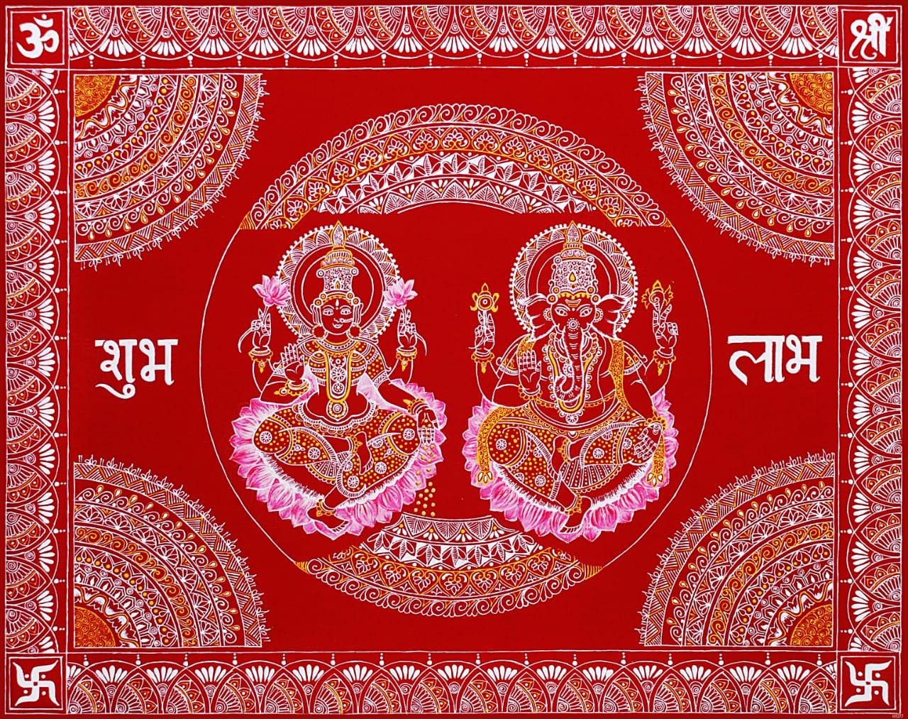 Aipanart Laxmi Ganesha Pith CC3024