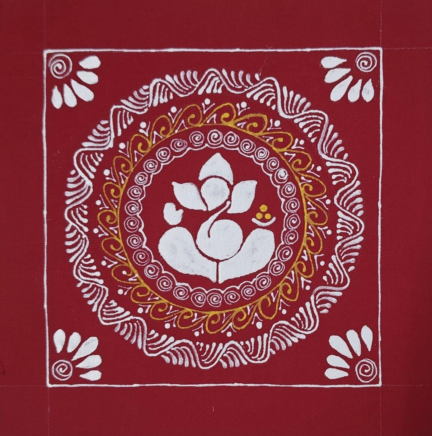 Aipanart Decoration Sri Ganesh Pith Wall Hanging / ऐपण कला सजावट श्री गणेश पीठ दीवार के लिए 66