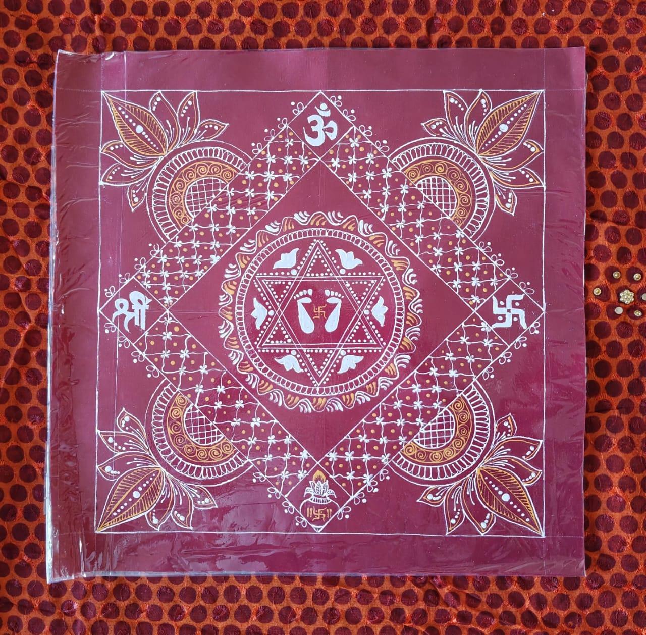 Aipanart Decorations Laxmi Pith /- ऐपण कला सजावट लक्ष्मी पीठ 1212