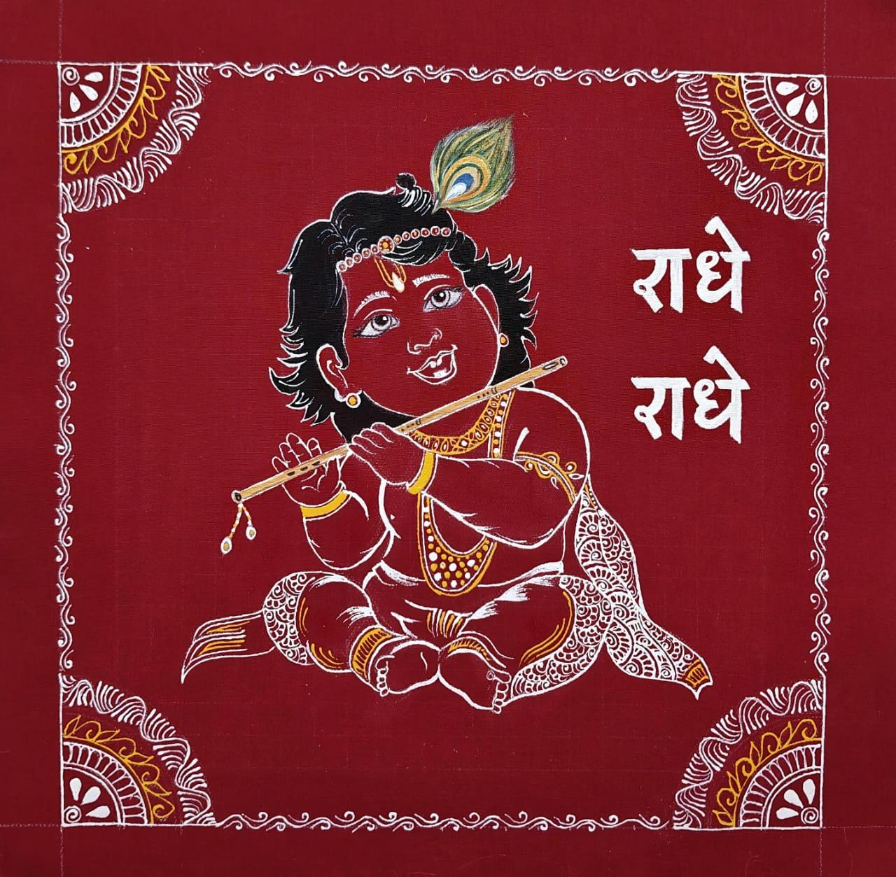 Aipanart Decorations Sri Krishna Balgopal / ऐपण कला सजावट श्री कृष्ण बालगोपाल 1212