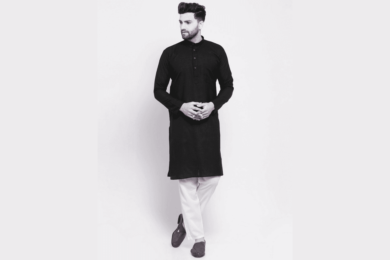 Men Black kurta