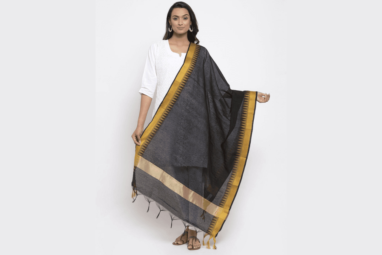 Women Black Dupatta