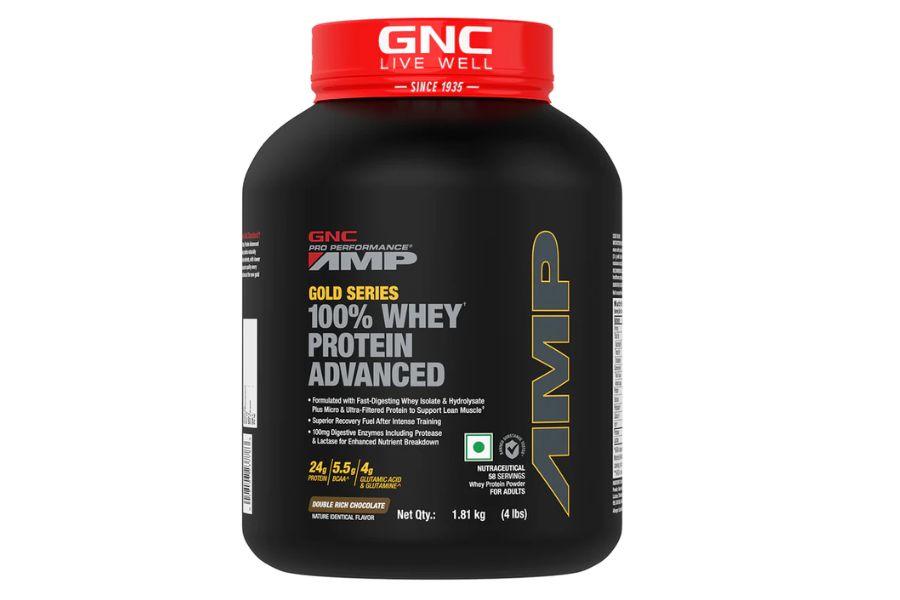 GNC AMP Gold series 100% Whey Protein Advanced (Double Rich Chocolate) 1.8kg - Get Shaker Free