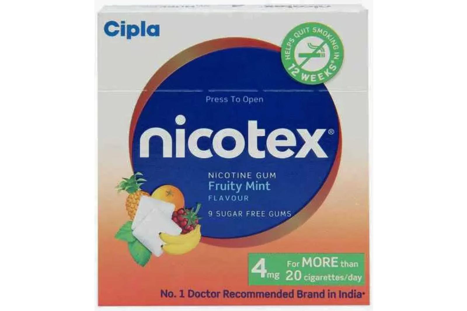 NICOTEX -4MG GUM FRUITY MINT