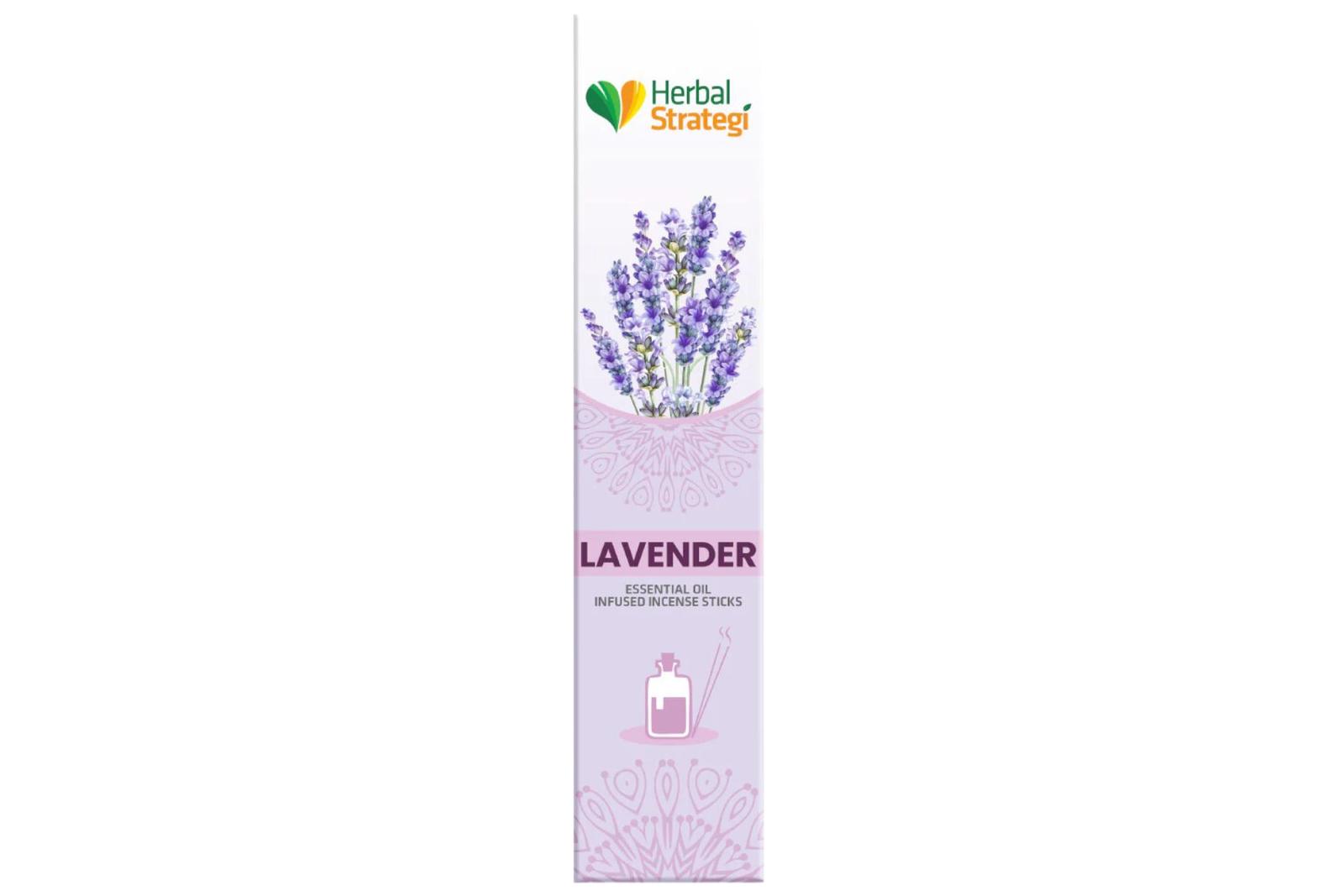 Herbal Strategi Lavender Essential Oil Infused Incense Sticks