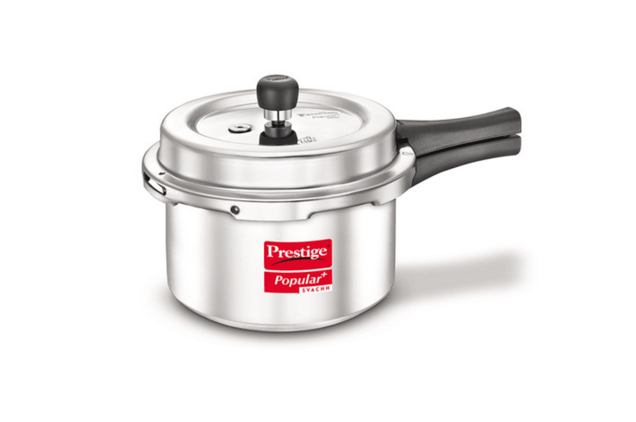 Prestige Popular Plus Svachh Virgin Aluminium Spillage Control Pressure Cooker, 3 L (Silver)