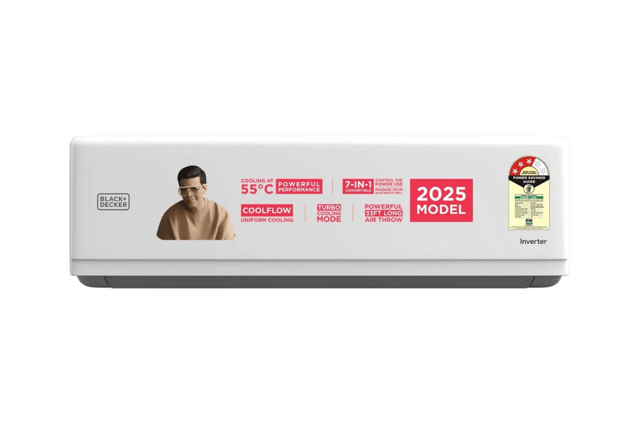 BLACK+DECKER 2025 Model 2 Ton 3 Star Heavy Duty Split Inverter AC - White  (BXACD3I320BP1IN, Copper Condenser)
