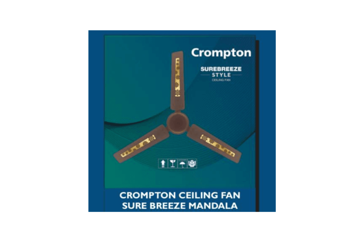 CROMPTON CEILING FAN SUREBREEZE STYLE MANDALA 1.2M LBR 1S (BROWN 1200 MM 48") /CFSBSTYMD48LBR1S