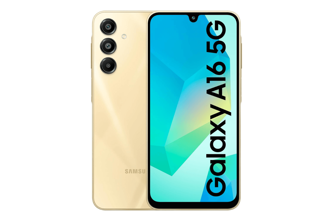 Samsung Galaxy A16 5G (Gold, 8GB RAM, 128GB Storage) | Super AMOLED | 50MP Triple Camera with Ultra Wide Lens | 6 OS & 6 Years Security Updates | IP54 | Tap & Pay | 5000mAh