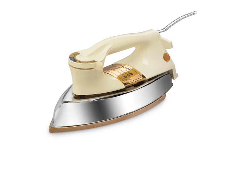 Bajaj DHX-9 1000W Heavy Weight Dry Iron | Advance Soleplate And Anti-Bacterial German Coating Technology | Multiple Temperature Levels | 2 Yr Warranty 【Ivory】