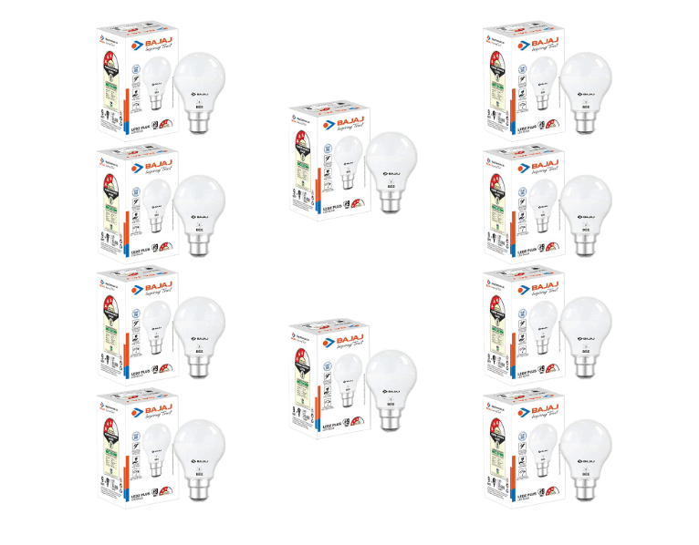 Bajaj Ivora Hb Led Lamp 9W Cdl Cool Daylight | Energy Efficient | Environment Friendly | Ir, Uv Free | 3.5 Kv Surge Protection | Led B22 Bulb For Home | (Pack Of 10) | 1 Yr Warranty