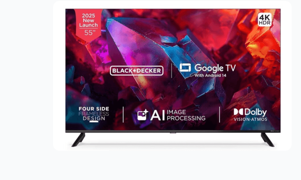 BLACK+DECKER 55-INCH PRISM Series 4K QLED TV (Model: BXTVGU55UD2875NTIN
