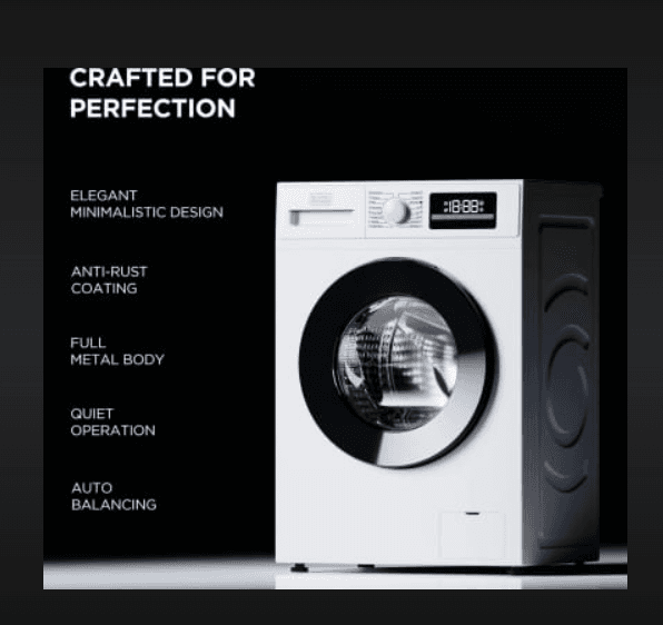 Black and Decker 6.0 Kg 5 Star Fully-Automatic Front Loading Washing Machine(2025 Model, Bxwd01260In, White, In-Built Heater, Steam Wash, Bldc Motor Drive)