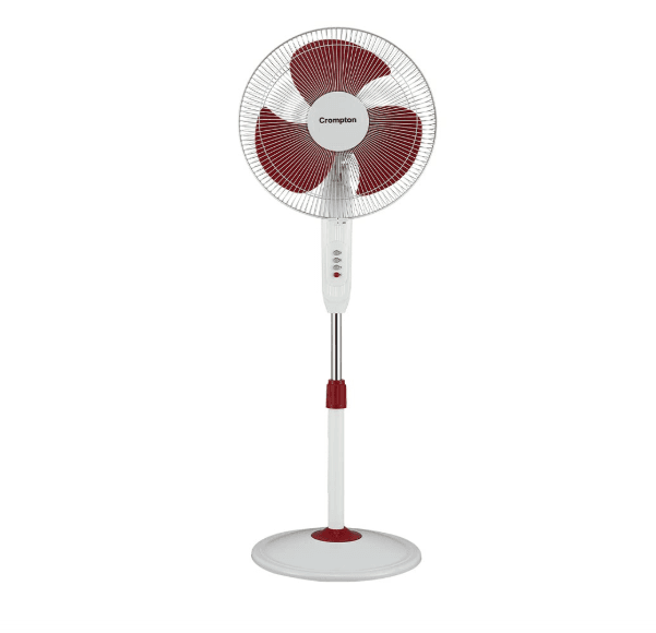  Crompton HISPEED Gale Classic 400 mm Pedestal Fan (RED)| Superior Air Delivery | Easy Neck Tilt Mechanism | Adjustable Height | Smooth Oscillation | 2 Year...