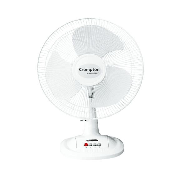  Crompton HISPEED Gale Classic 400 mm Table Fan | Superior Air Delivery | Smooth Oscillation | Easy neck tilt mechanism |2 Year Warranty | KD White( TFHSGALCL16KDW)