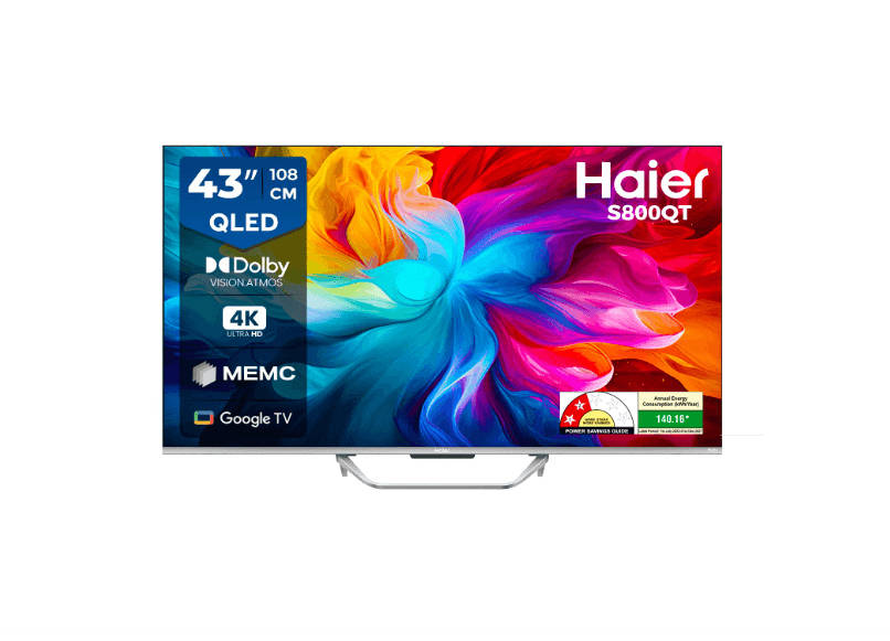 Haier QLED S800QT Series 108cm(43) 4K Smart Google TV With Dolby Vision. Atmos
