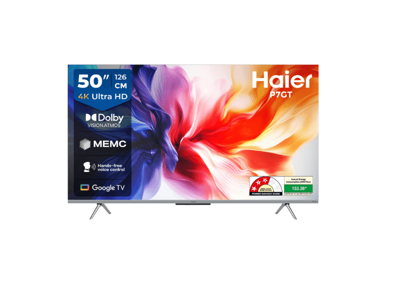 Haier 4K Ultra HD P7GT Series 127cm(50) Smart Google TV With Hands Free voice Control (50P7GT-P)