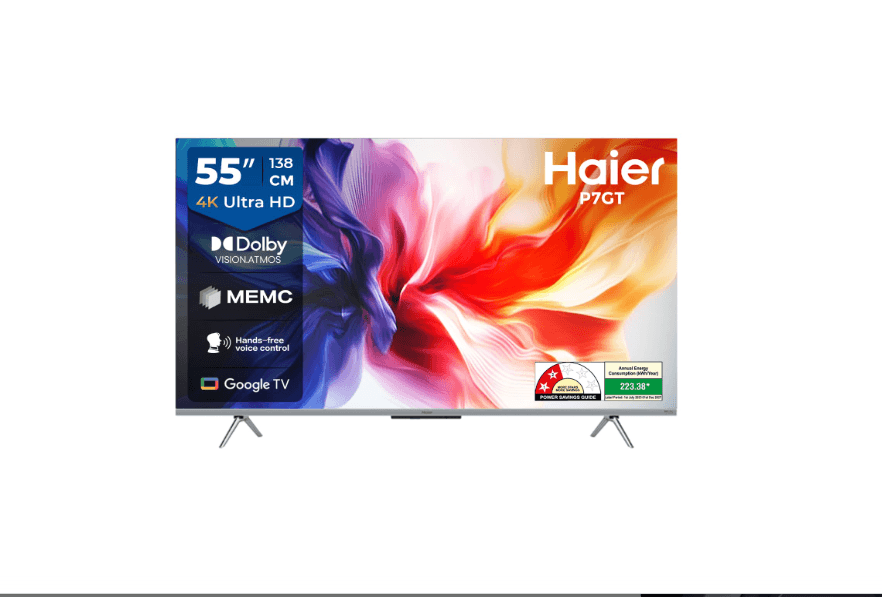 Haier 4K Ultra HD P7GT Series 139cm(55) Smart Google TV With Hands Free voice Control (55P7GT-P)