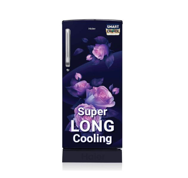 Haier SmartChoice 205 L, 3 Star, Direct-Cool Single Door Refrigerator (HED-213MRB-N, Marine Rose, Base Stand Drawer)