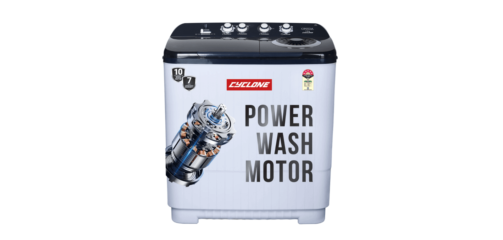 ONIDA 11 kg 5 star Semi Automatic Top Load Blue, White (S11GS)