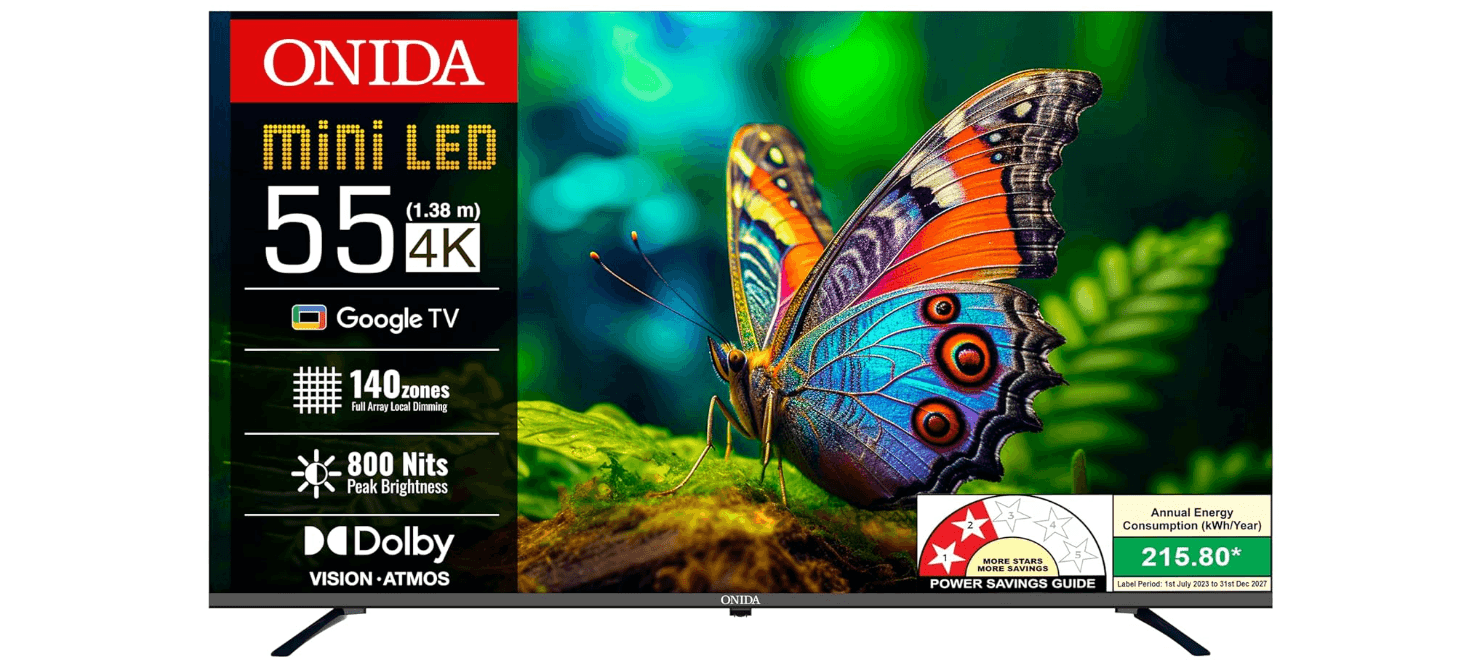 ONIDA 139 cm (55 inchs) Nexg Series 4K Ultra HD Smart QLED LED FIRE ROCK TV Q55UID-R