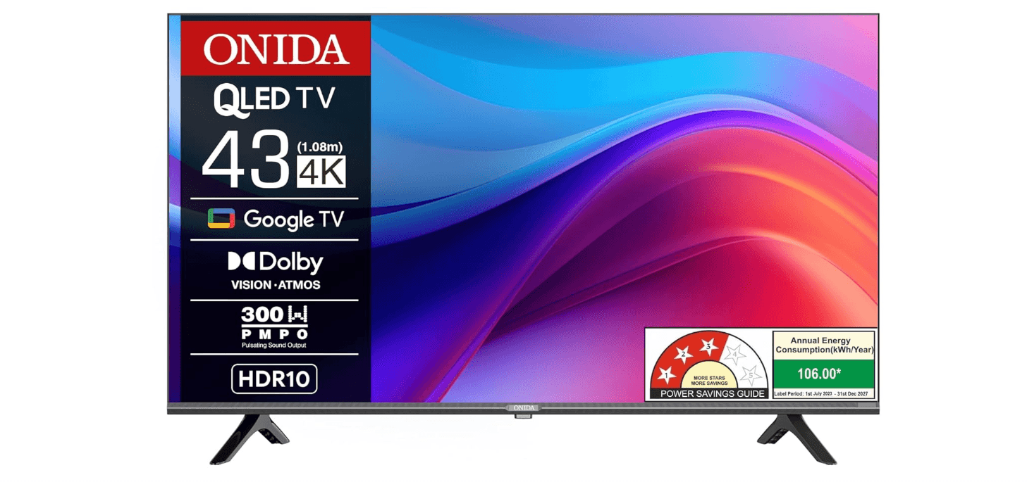 Onida 108 cm (43 inches) Nexg Series 4K Ultra HD Smart QLED Google TV