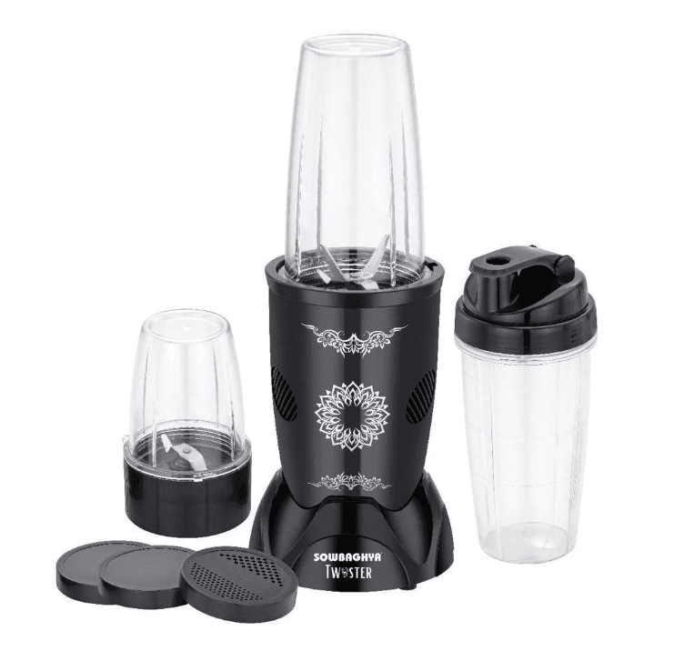 Sowbaghya Twister Bullet Mixer 450W – Compact Bullet Mixer Grinder with 3 Jars & 2 Blades – Ideal for Smoothies, Juices & More – Nutri Blender Mixer for Kitchen – Power-Packed Meal Prep Solution