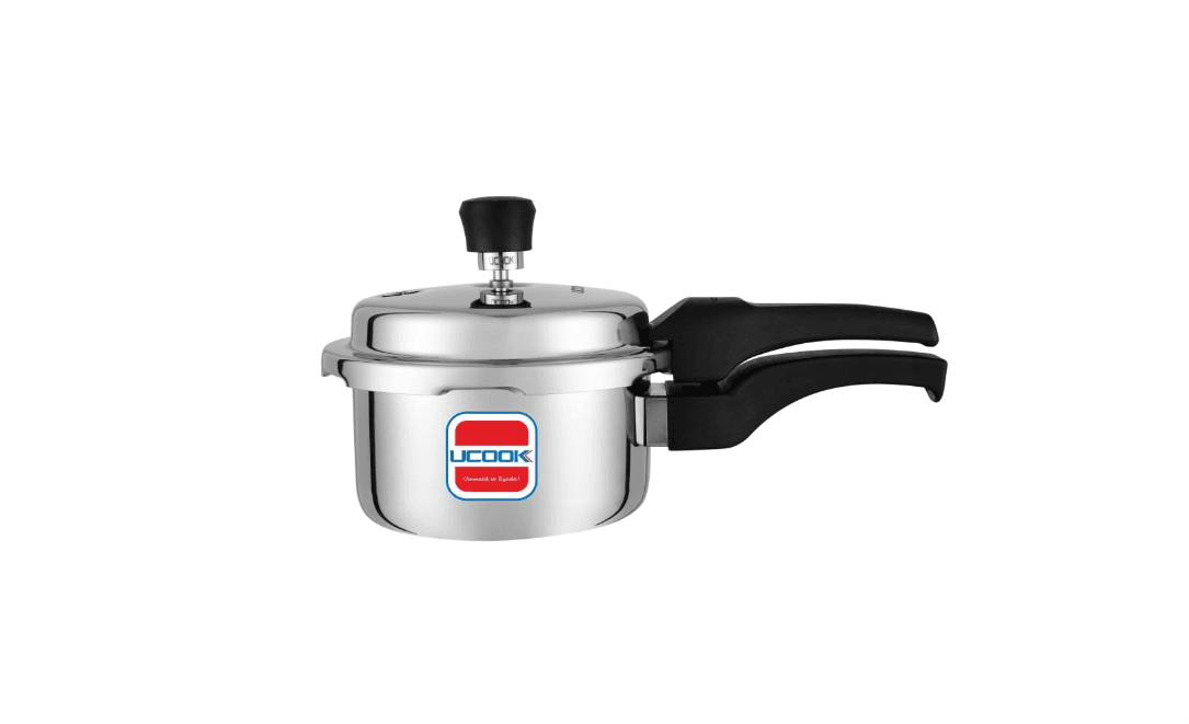 UCOOK By United Ekta Engg. Triply Stainless Steel Induction Base Outerlid Pressure Cooker, 3 Litre, Silver (PC0371)
