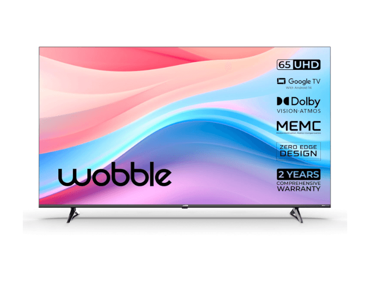 Wobble 163.8 cm (65 inches) K Series 4K UHD Smart LED TV with Google TV 5.0 (Black) WB65UDAGU2875D25