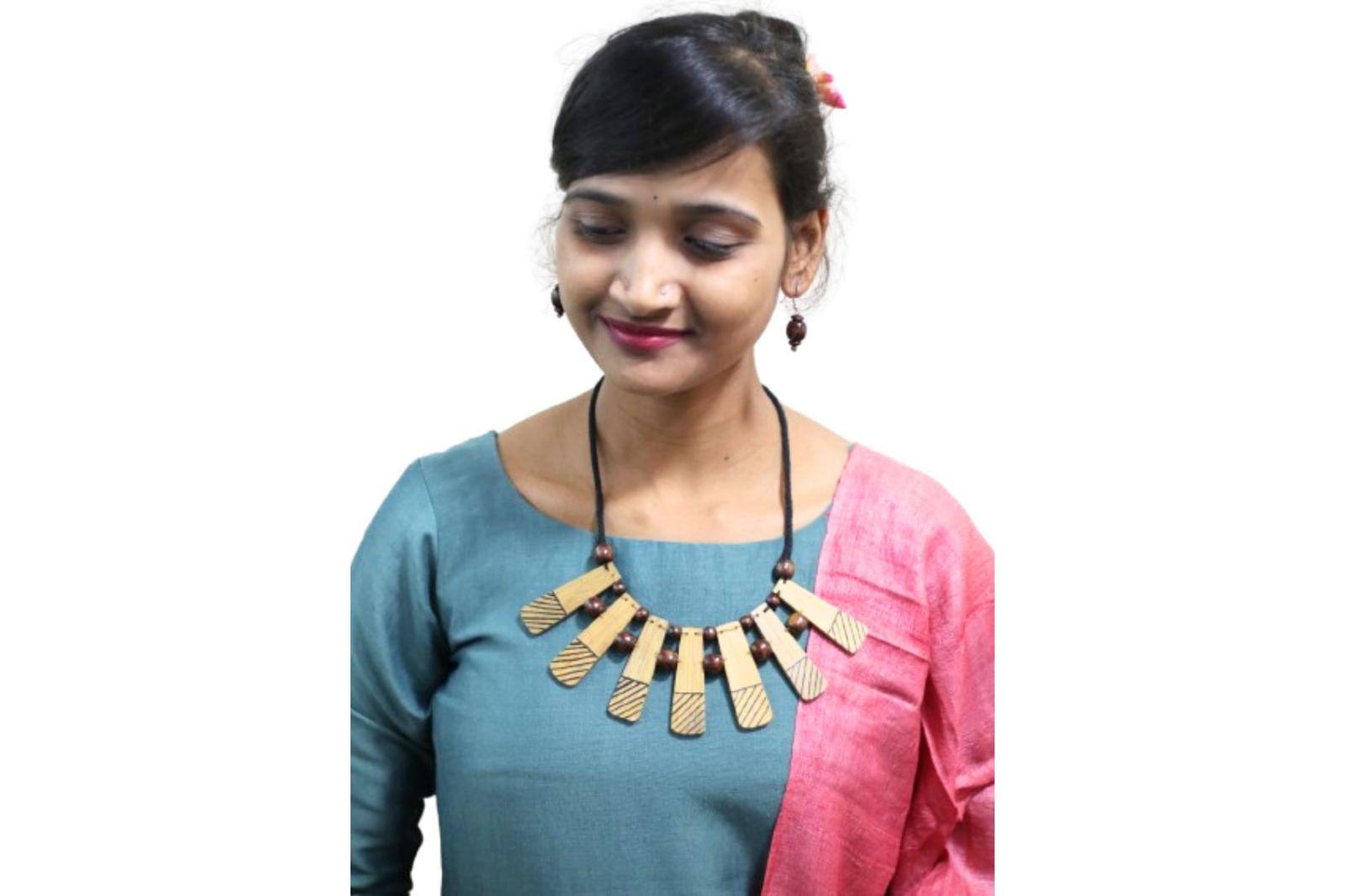 Warli Hand Painted Bamboo Jewellery - 2