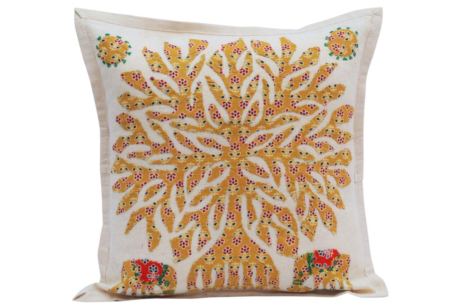 Emb-Applique Pure Cotton Cushion Cover