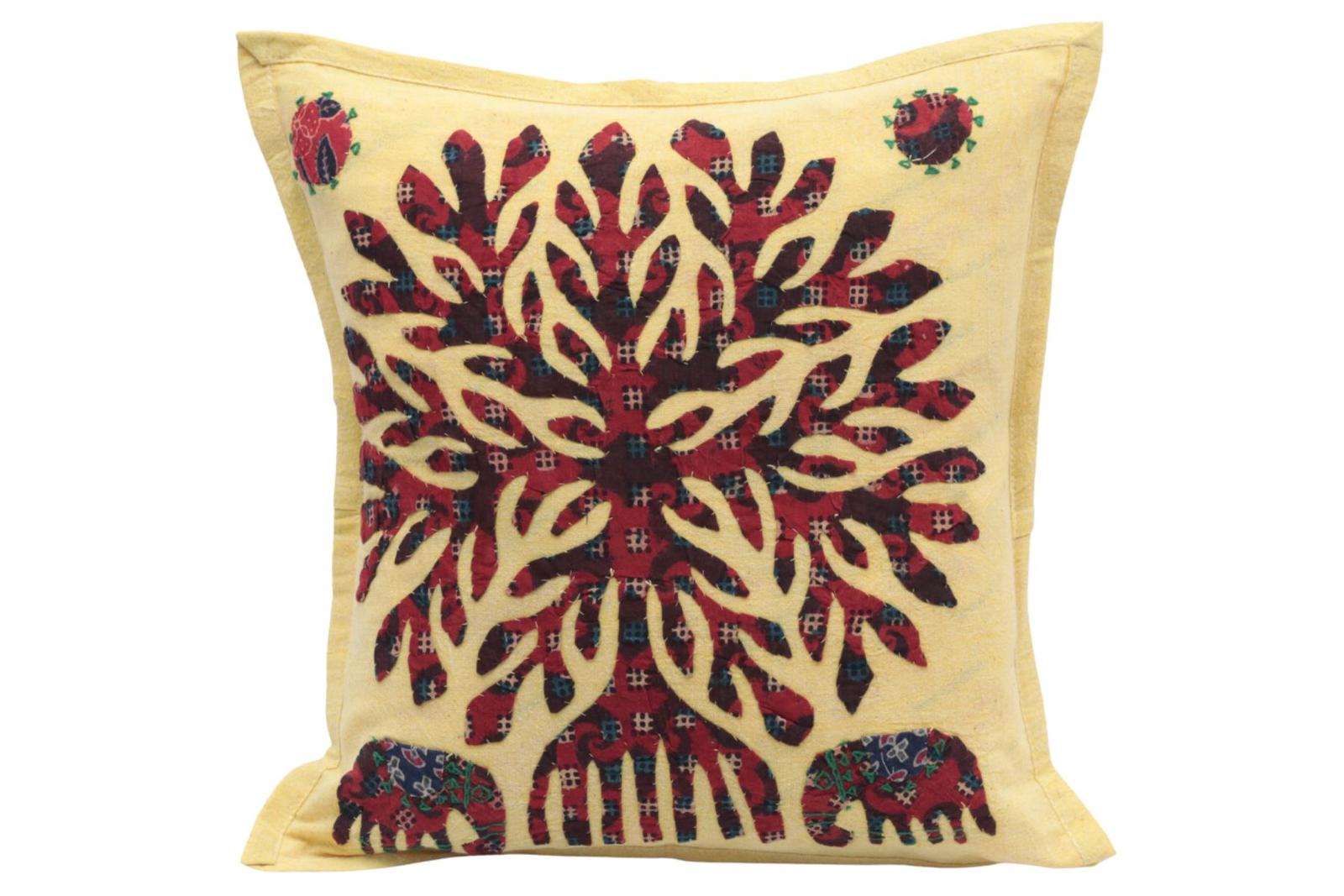 Applique Pure Cotton Cushion Cover