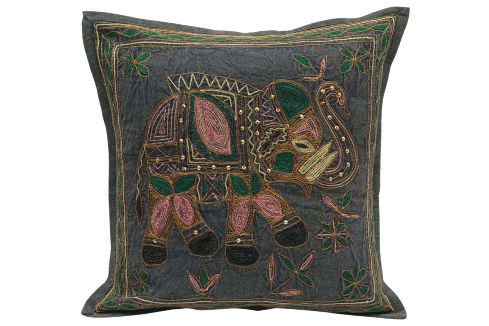 Emb Applique Pure Cotton Cushion Cover