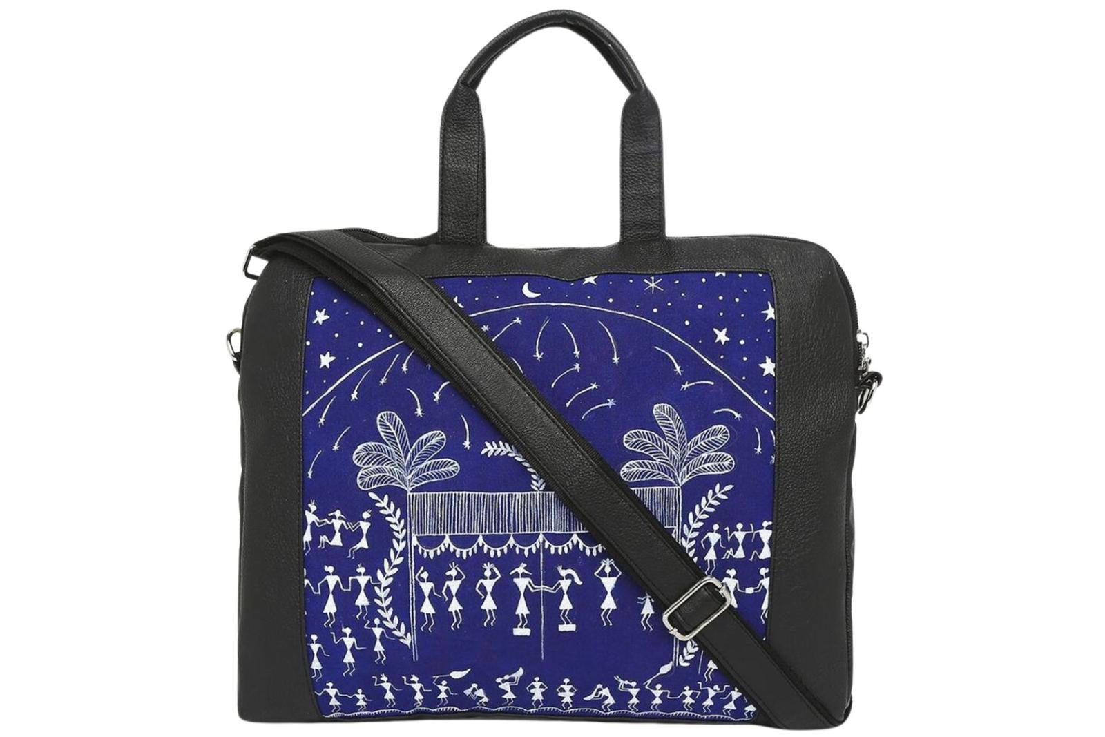 Warli Leather Laptop Bag No.2