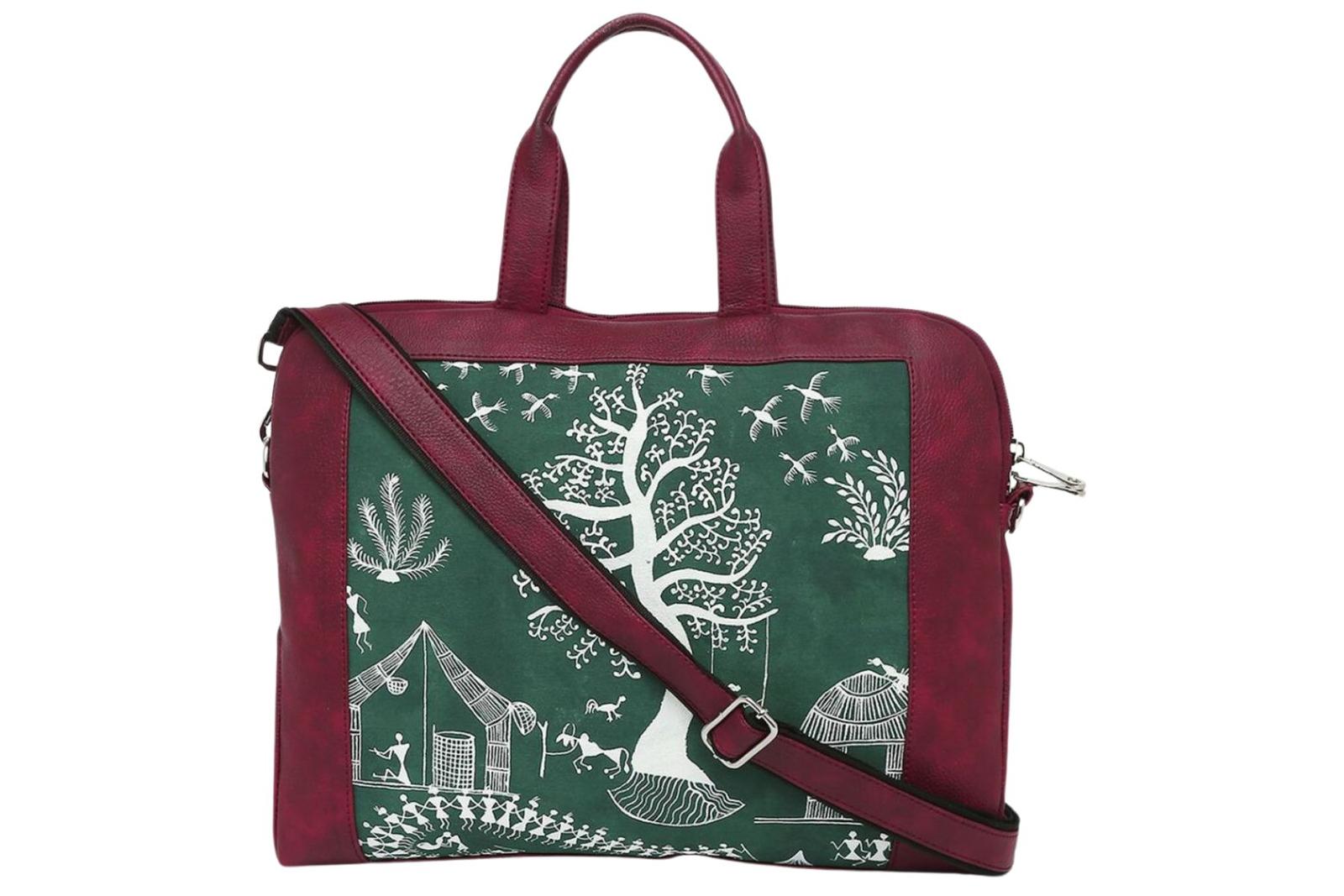 Warli Leather Laptop Bag