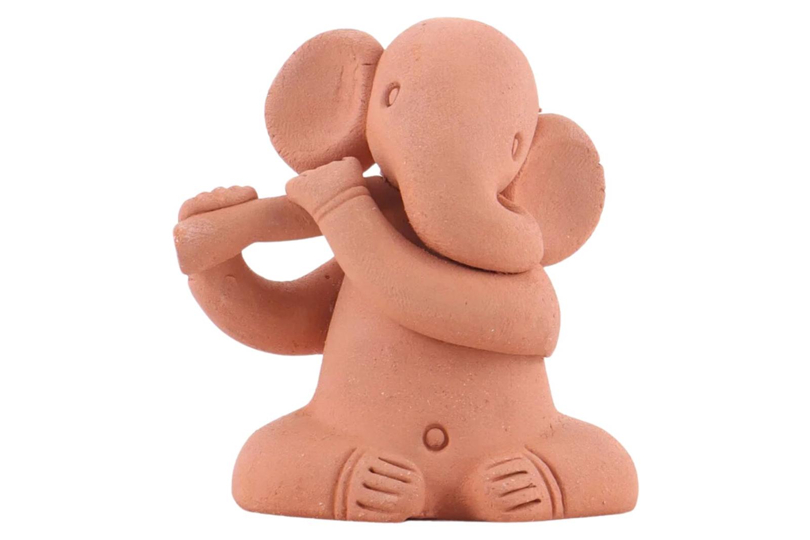 Terracotta Bansuri Ganesh