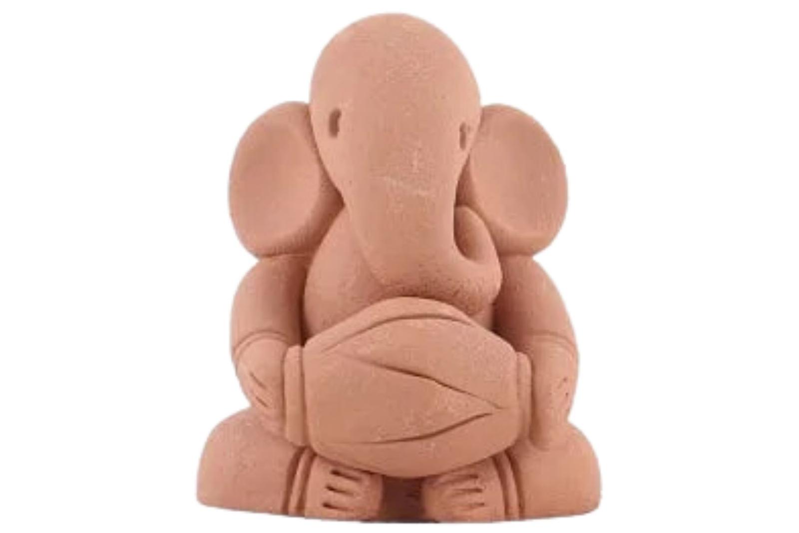 Terracotta Dholak Ganesh