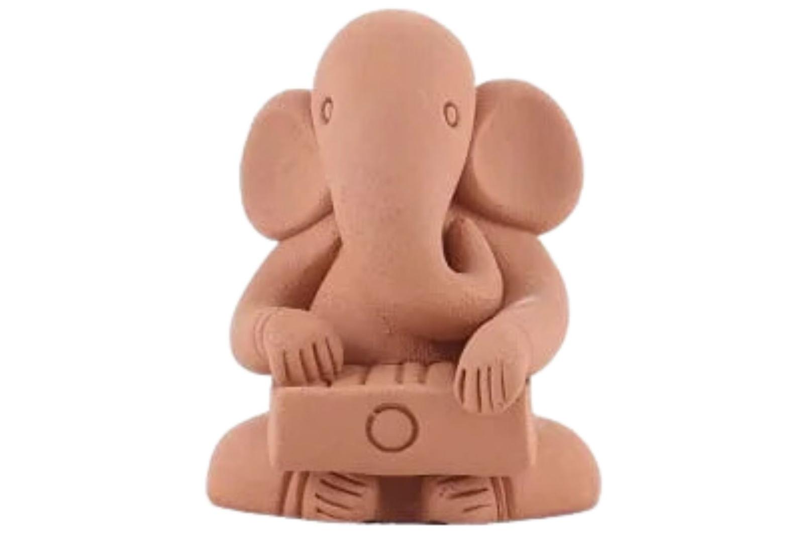 Terracotta Harmonium Ganesh