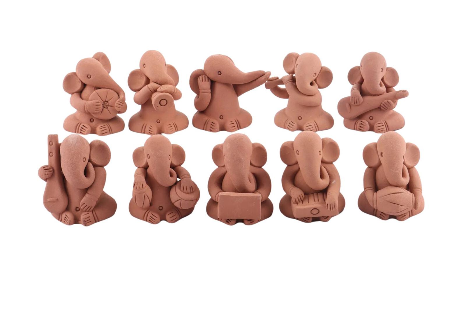 Terracotta Small Ganesh (Set of 10)