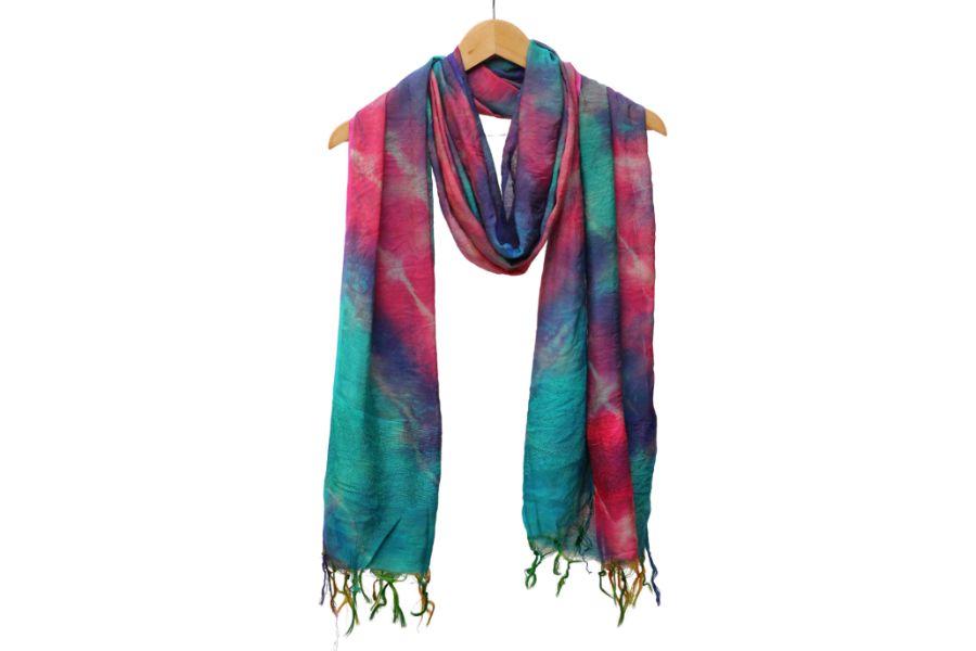 Tie & Dye Silk Dupatta - 8