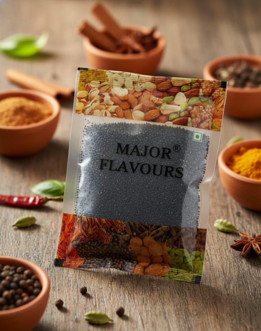 Major Flavour Premium Tulsi Seeds (Basil Seeds) – 100% Natural Tukmaria for Gut Cooling & Digestion | High Fiber & Omega-3 | Ideal for Weight Management & Acidity Relief