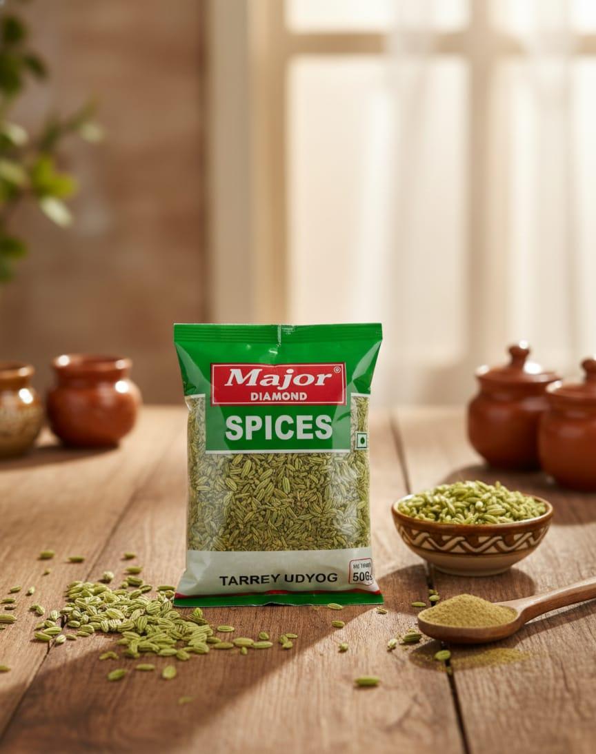 Major Flavour Premium (Barik) Saunf | Thin & Sweet Fennel Seeds | 100% Natural Mouth Freshener & Digestive 