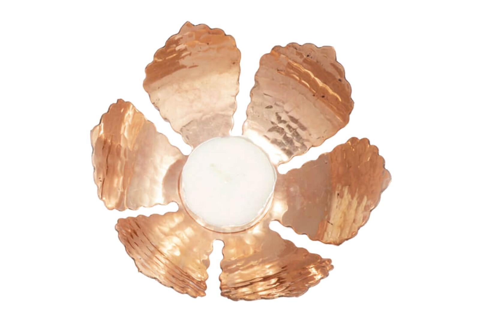 Copper Daivadeepa 6 Petal Set (2Pcs)