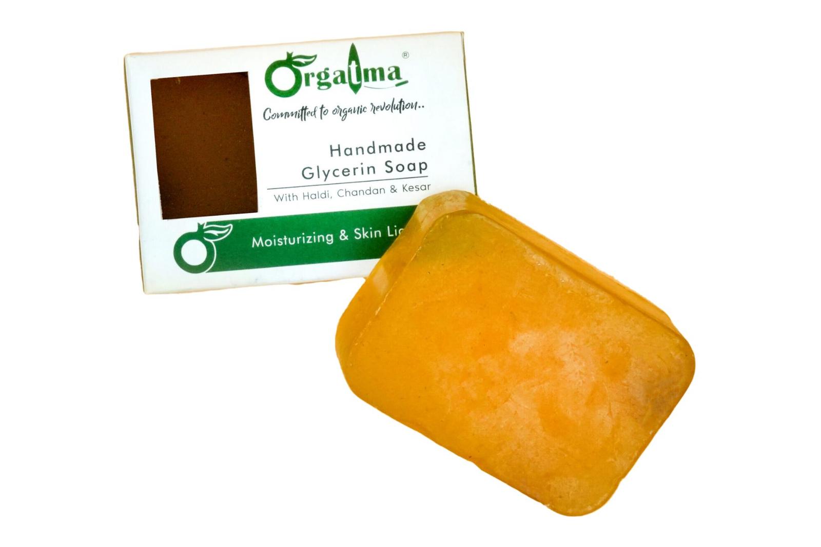 Orgatma Handmade Haldi, Chandan & Kesar Soap